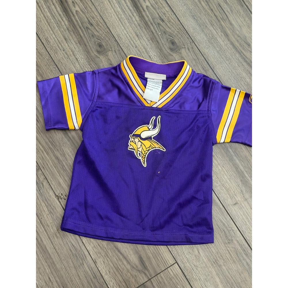 Vintage Reebok Minnesota Vikings Toddler Jersey 2T Purple NFL Football Mesh